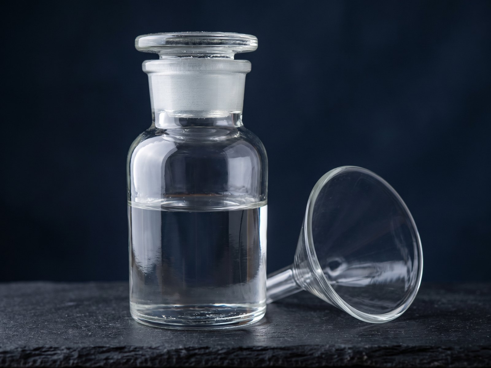 Sulfuric acid in a glass reagent bottle